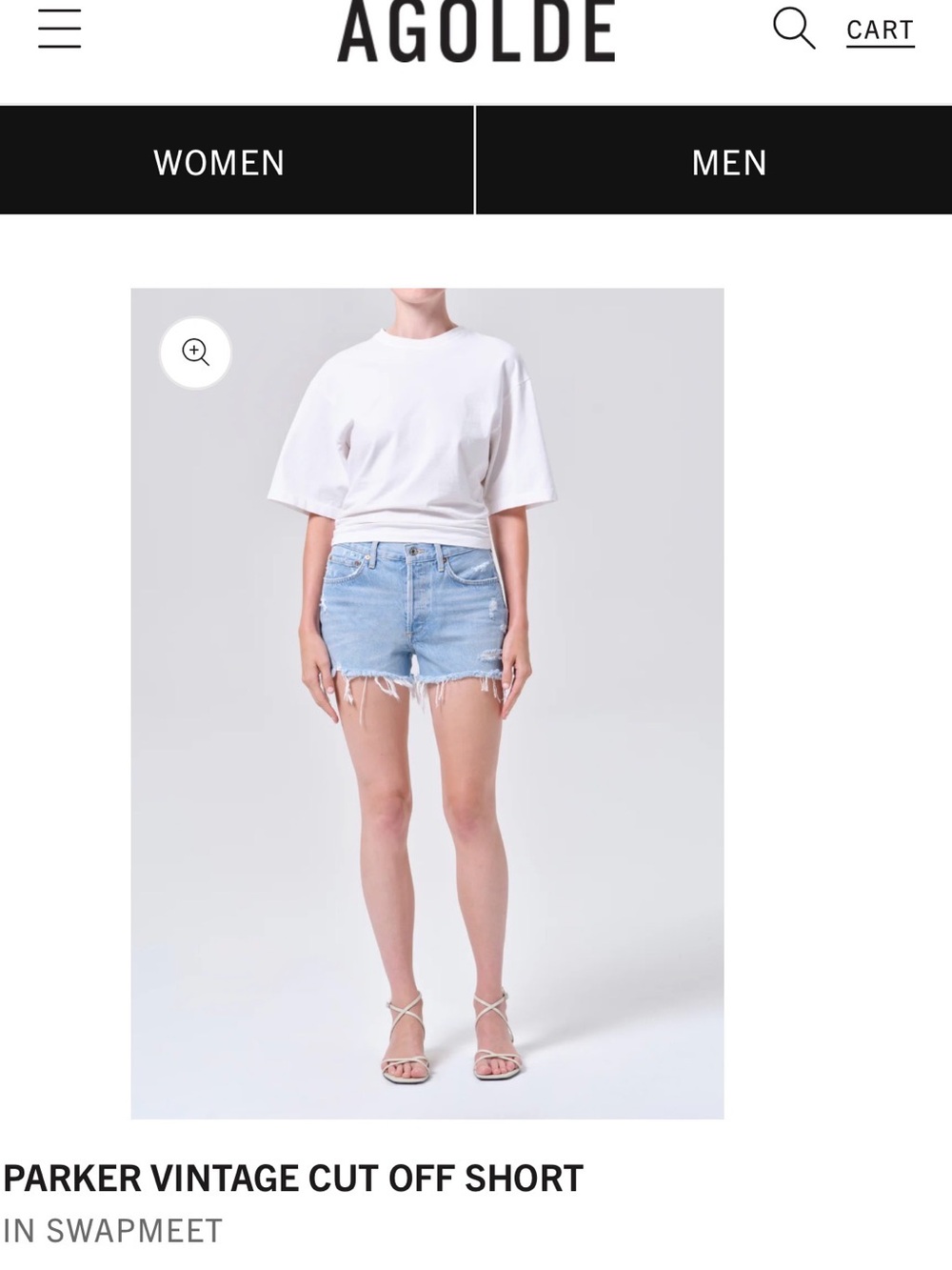 Agolde PARKER VINTAGE CUT OFF SHORT